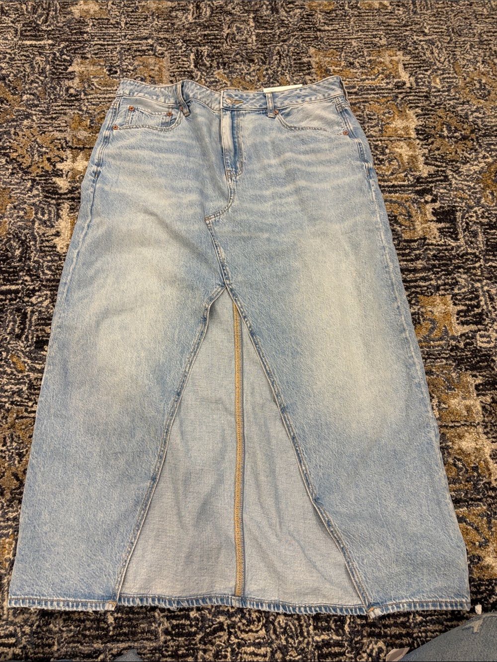 American Eagle Outfitters Light Blue Denim Maxi Skirt